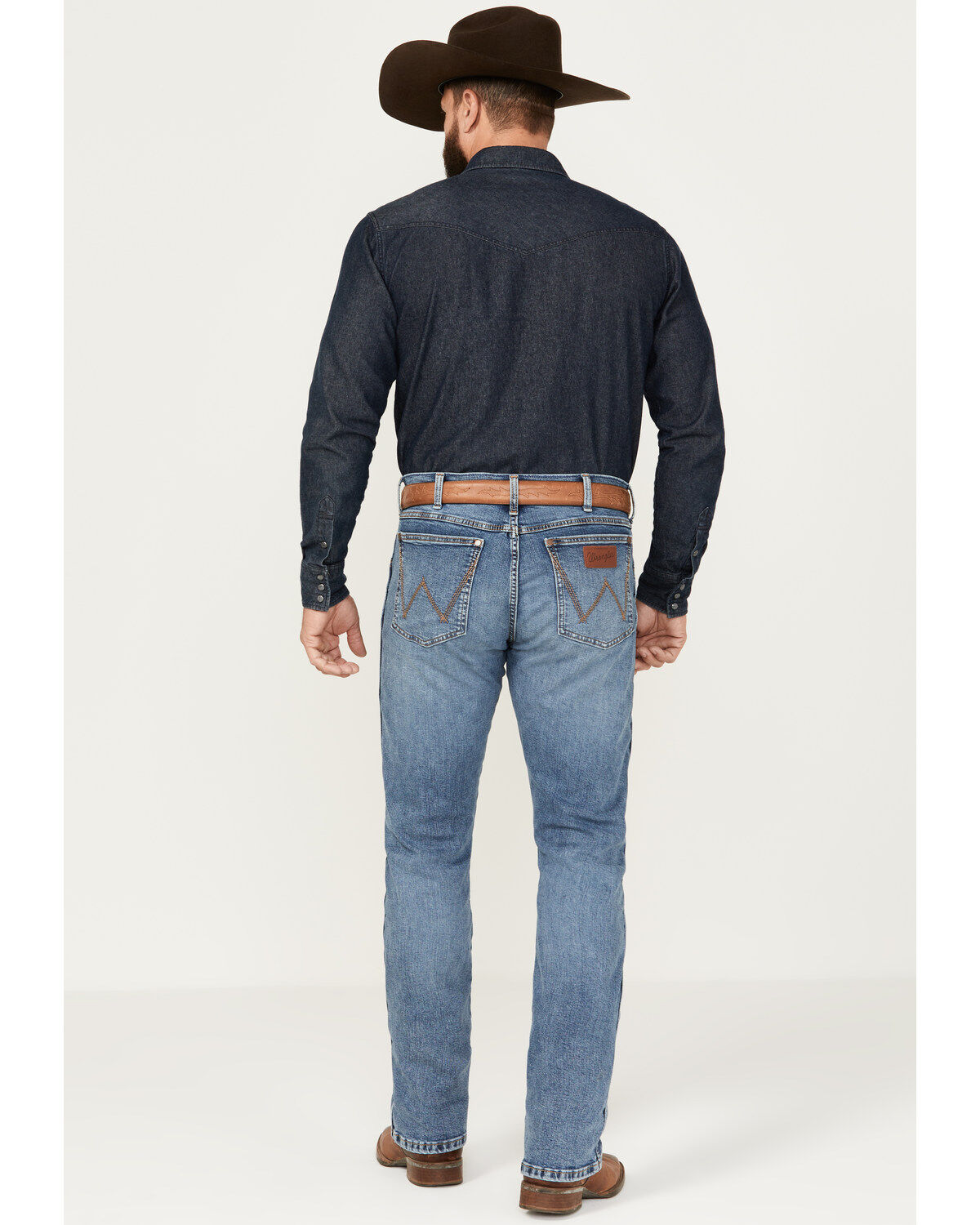 Men's Wrangler Retro Beauford Light Wash Slim Bootcut Stretch Denim Je