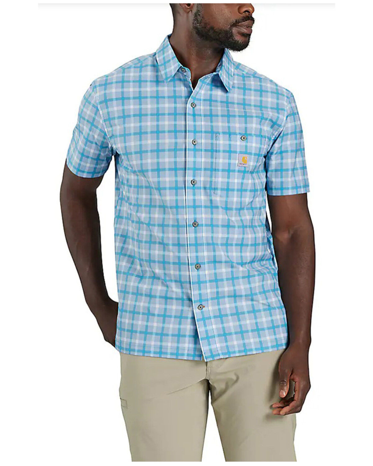 Men's Carhartt Force Sun Defender Relaxed Fit Lightweight Plaid Print