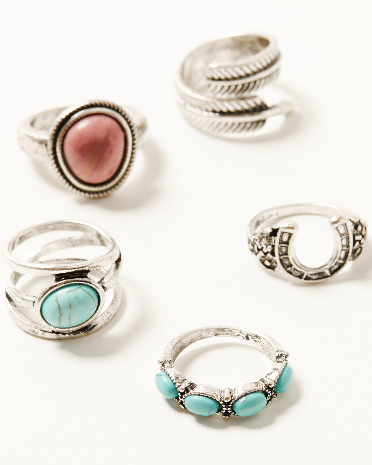 Women's Shyanne Horseshoe Feather Ring Set
