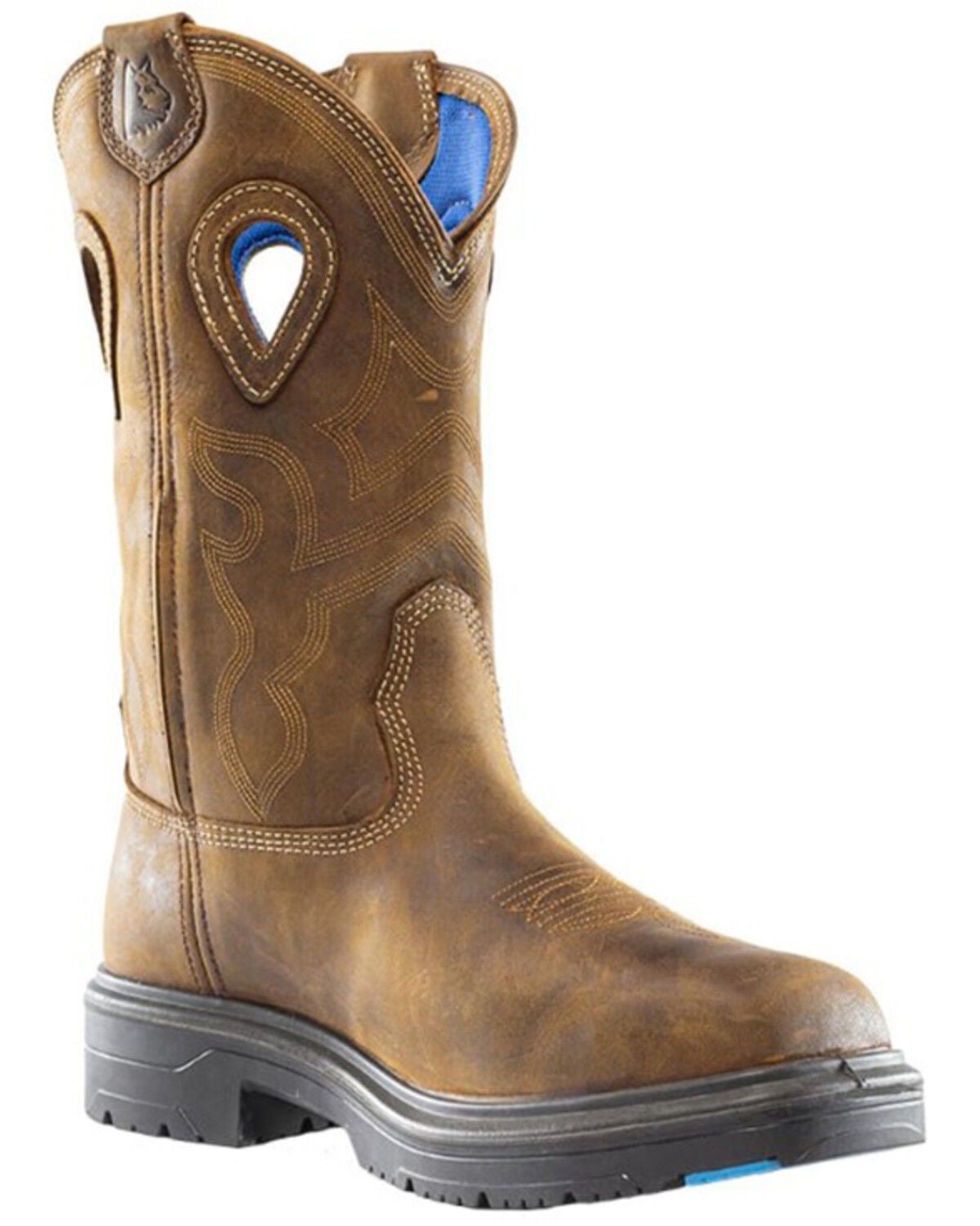Men's Steel Blue 10" Heeler Wellington Work Boots - Steel Toe