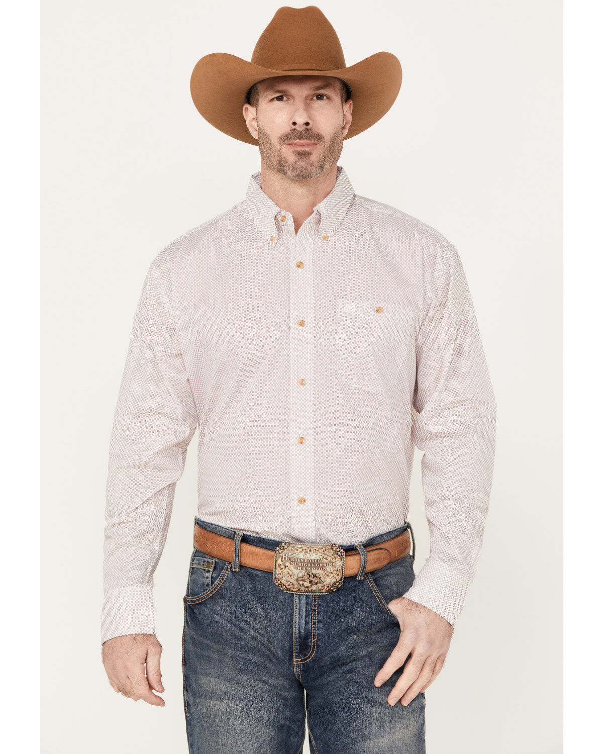 Men's Wrangler Classics Printed Long Sleeve Button Down Western Shirt