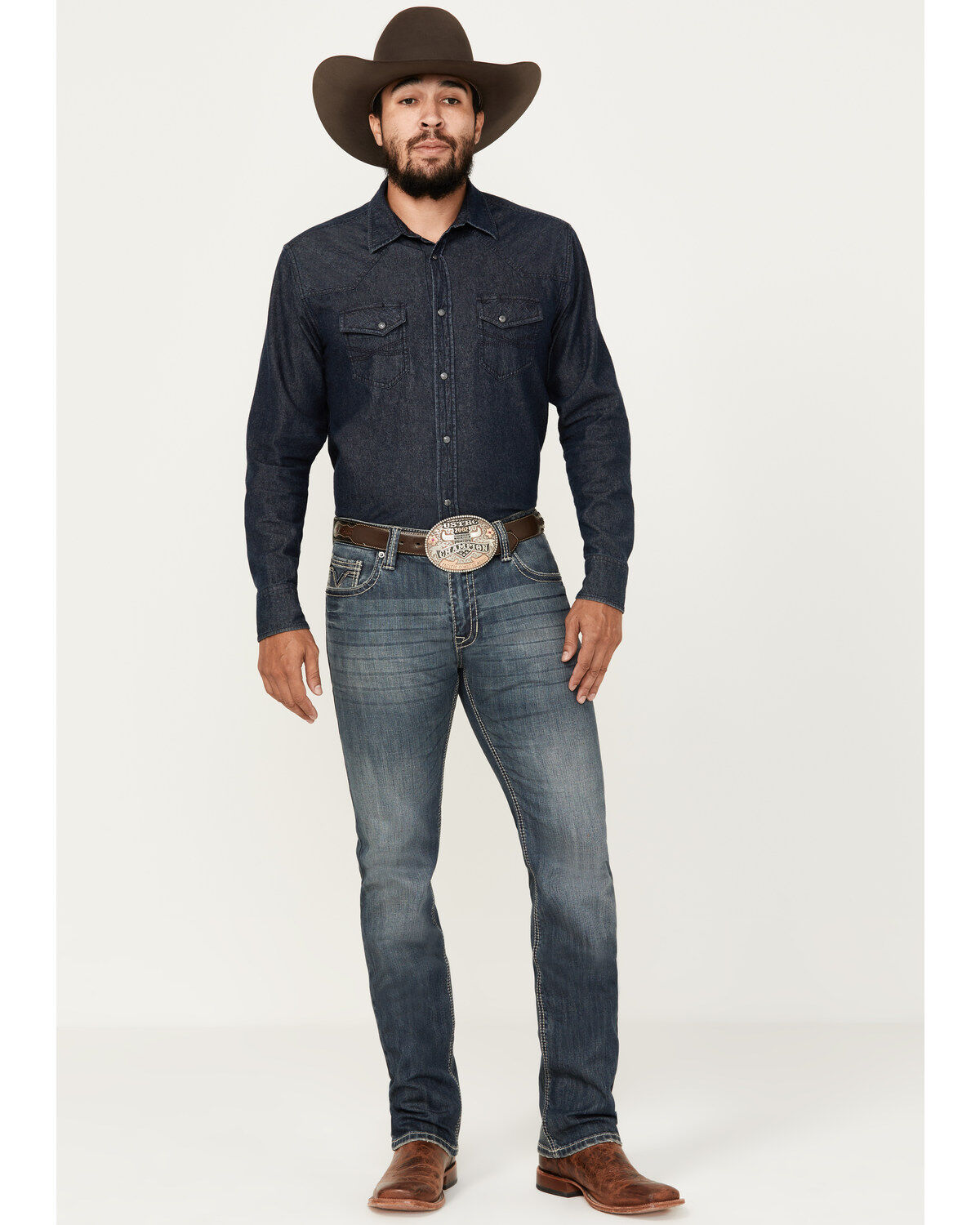 Men's Rock & Roll Denim Revolver Medium Vintage Wash Slim Straight Ref