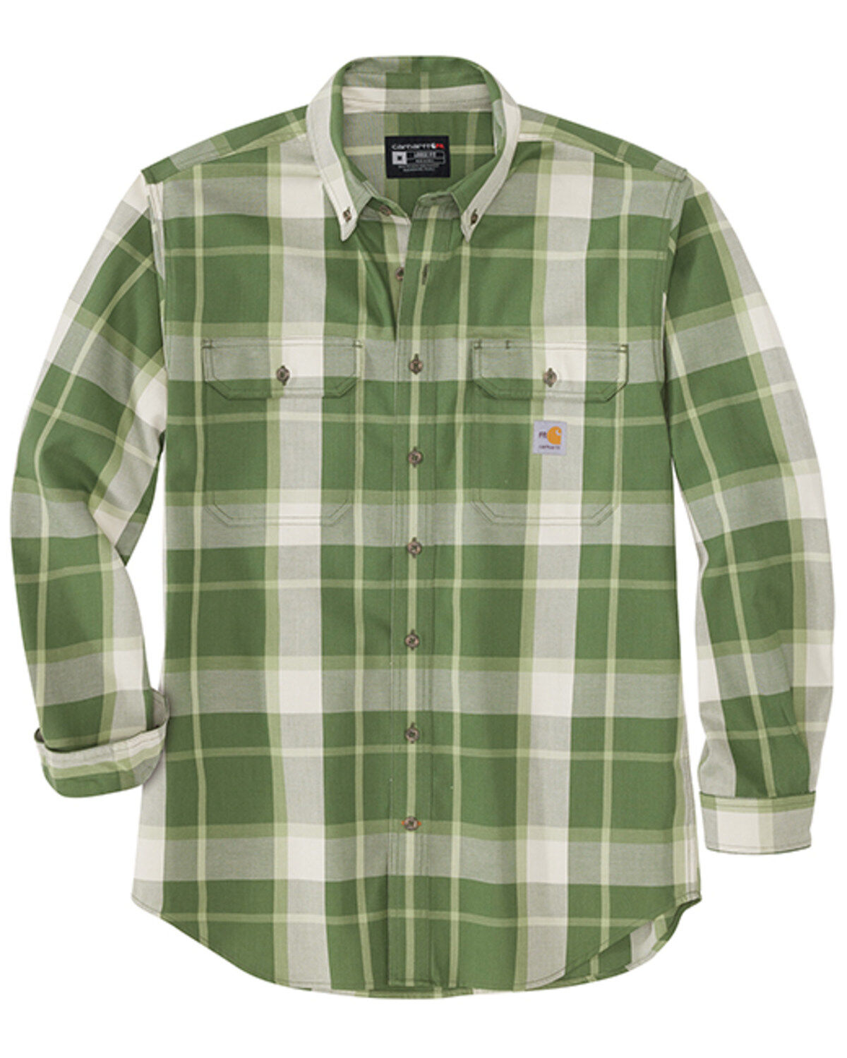 Men's Carhartt FR Forced Rugged Flex Loose Fit Twill Plaid Print Long