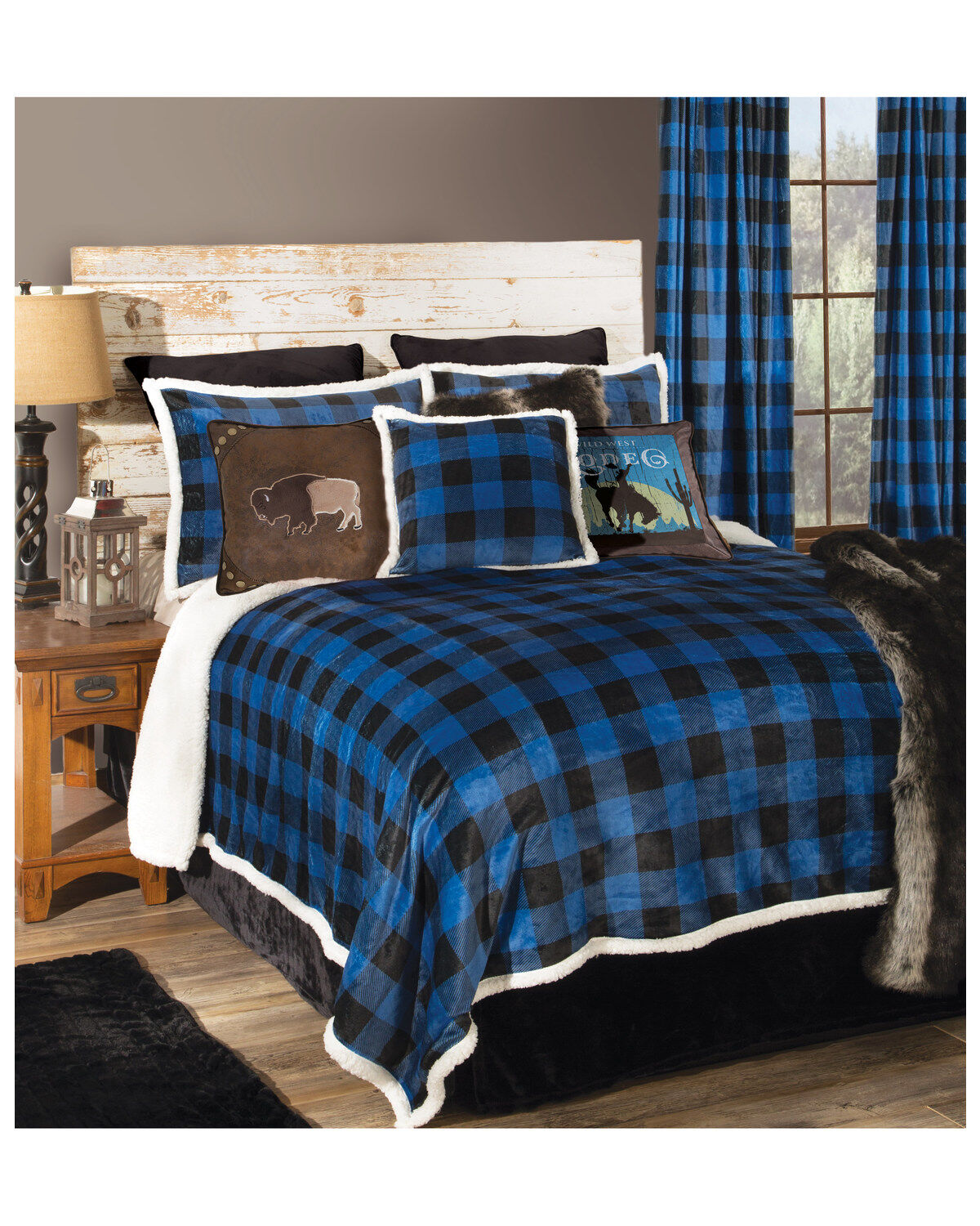 Wrangler Carstens Home Lumberjack Buffalo Plaid Sherpa Fleece King Bed
