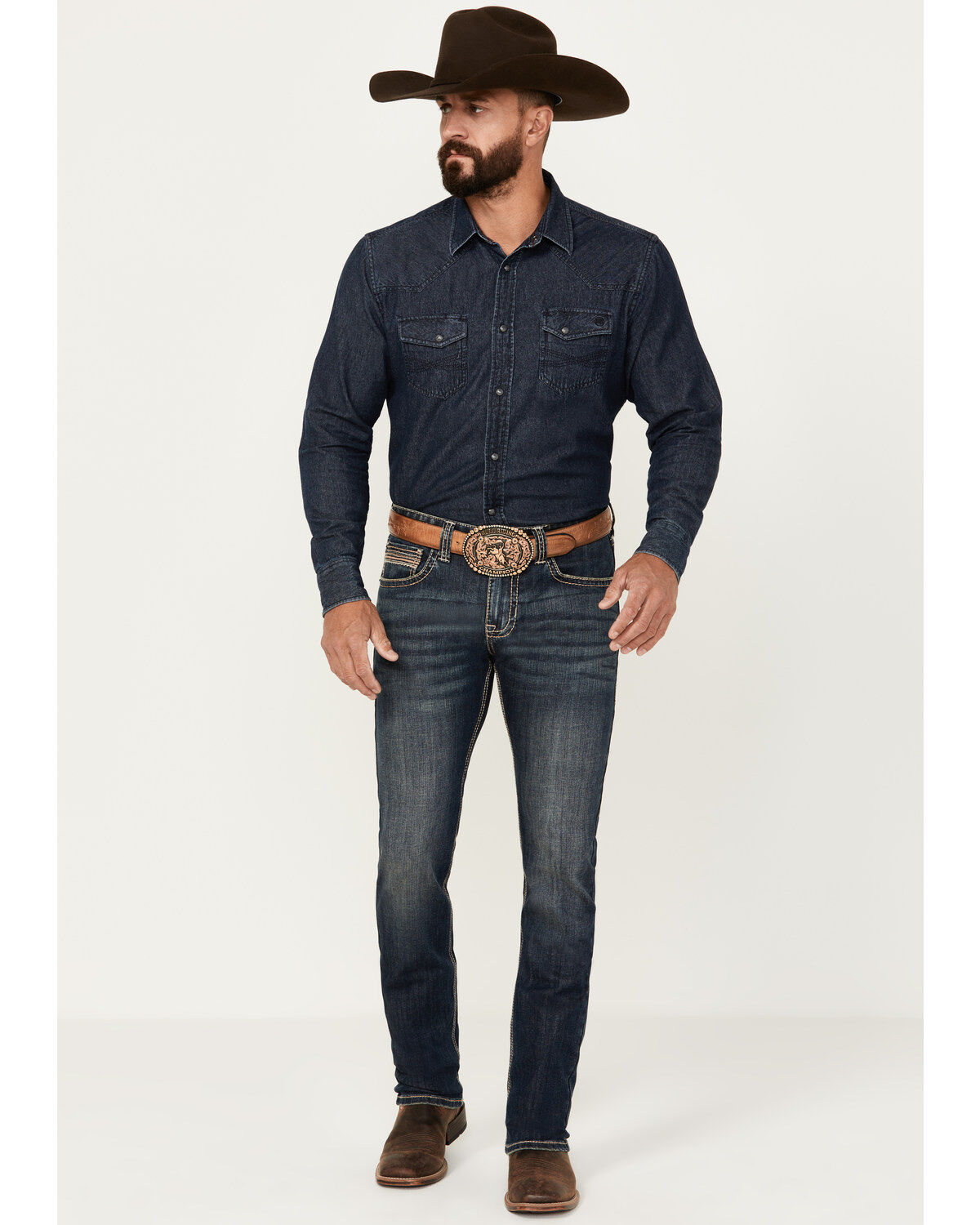 Men's Rock & Roll Denim Dark Vintage Wash Skinny Reflex Denim Jeans