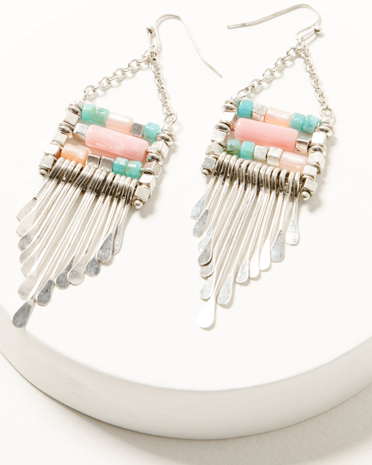 Women's Shyanne Bead Metal Fringe Drop Earrings