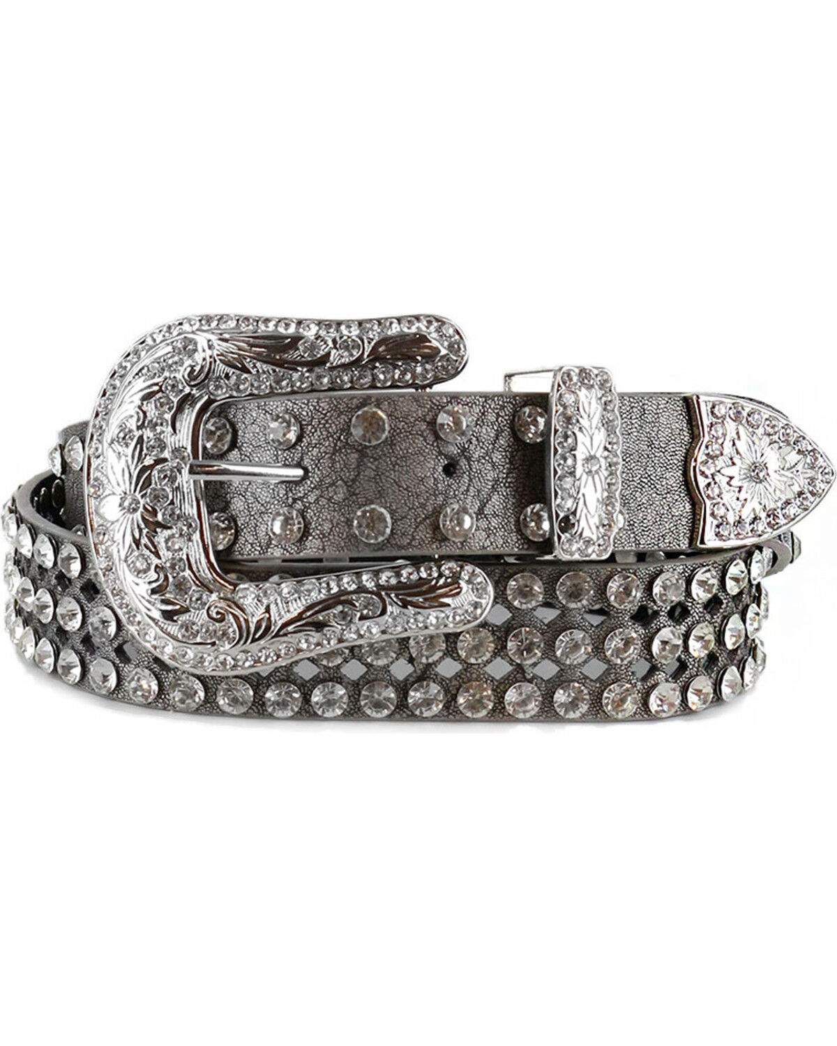 Women's Shyanne Rhinestone Filigree Leather Belt