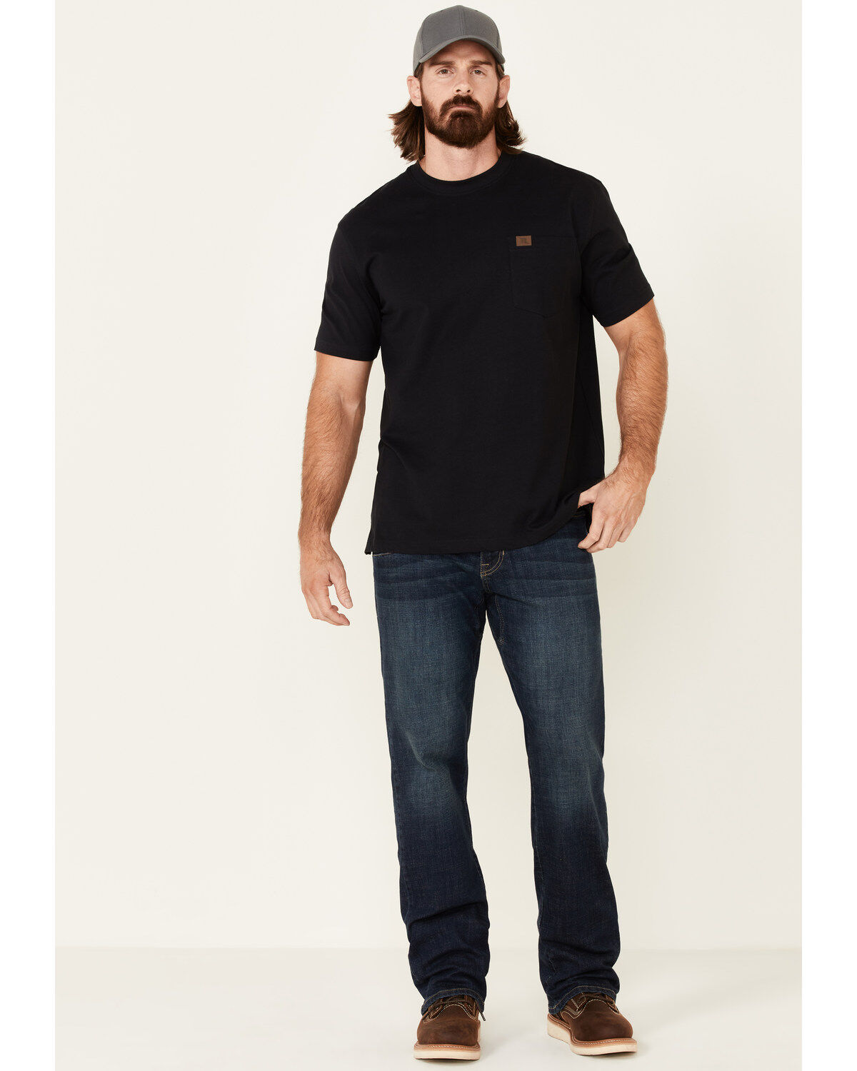 Men's Hawx Dark Wash Straight Stretch Denim Work Jeans