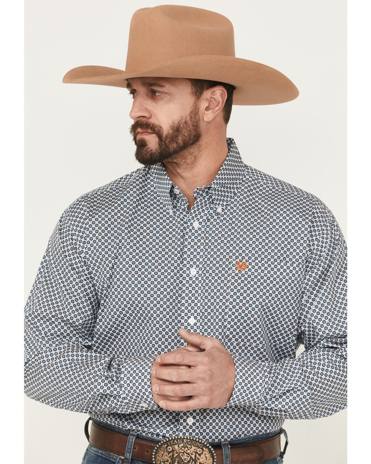 Men's Cinch Printed Long Sleeve Button-Down Western Shirt