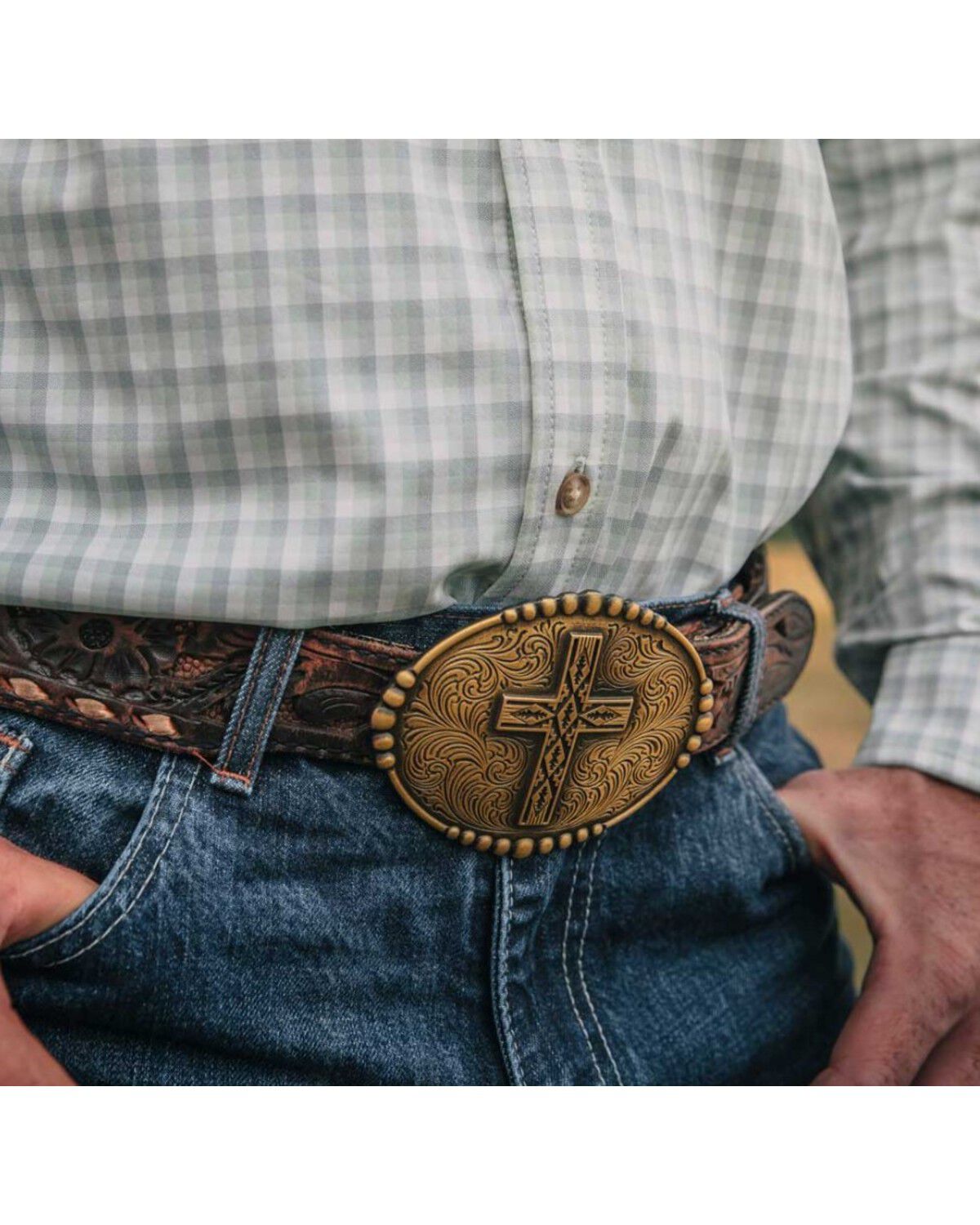 Men's Montana Silversmiths Faith of the Southwest Belt Buckle