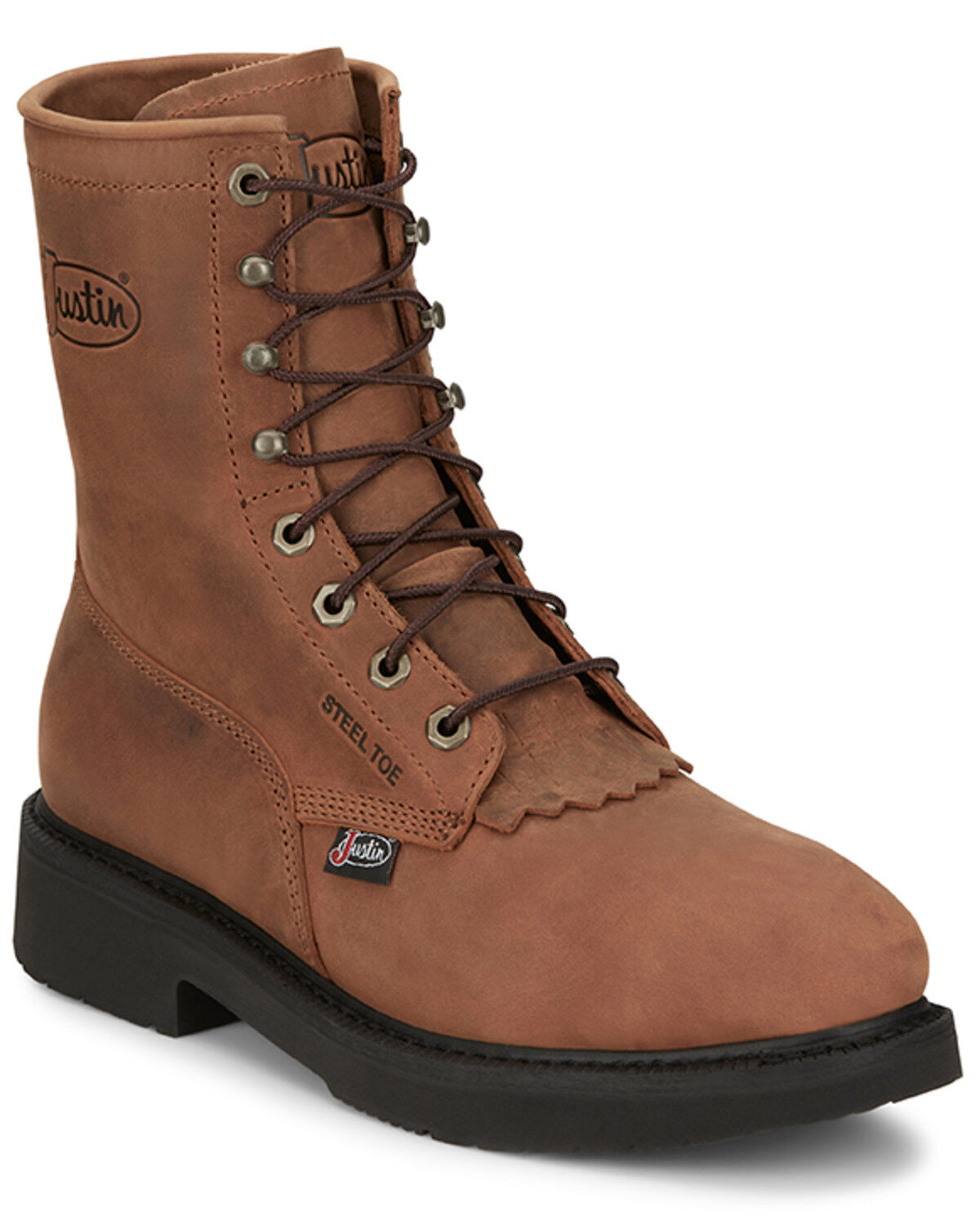 Men's Justin 8" Conductor Lace-Up Work Boots - Steel Toe