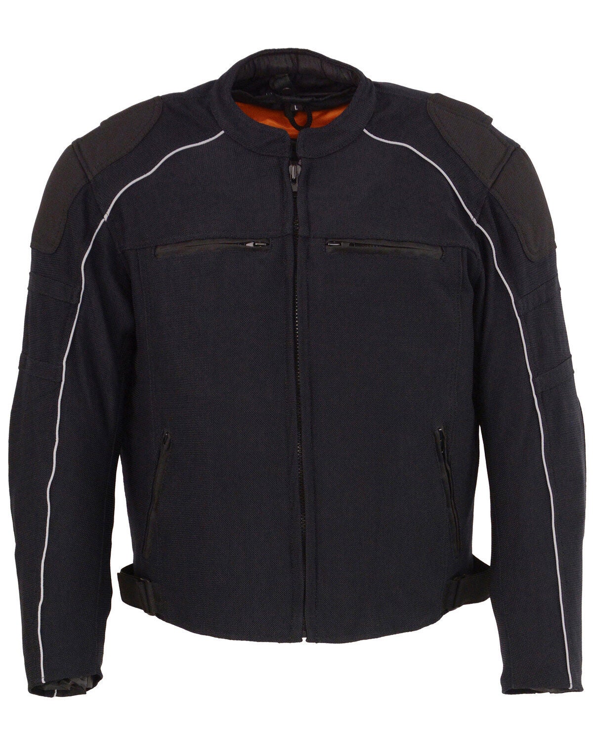 Men's Milwaukee Leather Mesh Racing Jacket with Removable Rain Jacket