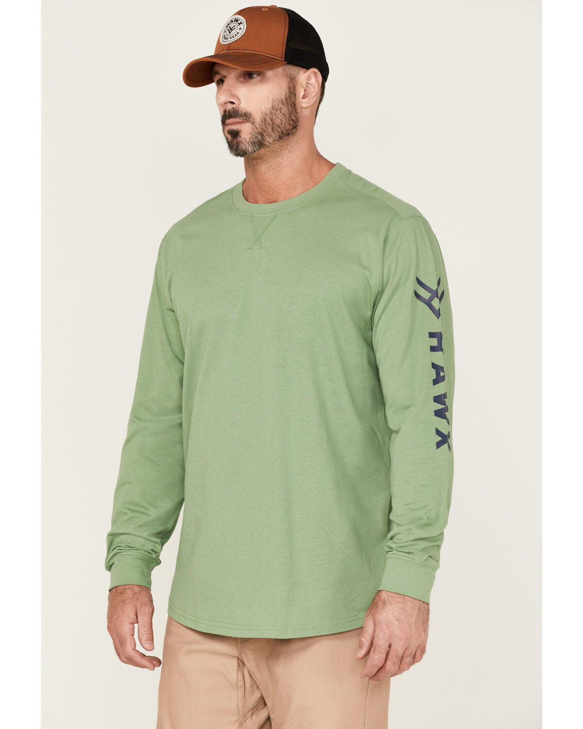 Men's Hawx Logo Graphic Long Sleeve Work T-Shirt - Loden