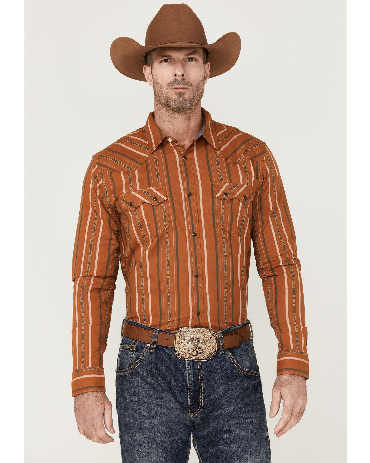 Men's Cody James Smokehouse Southwestern Stripe Long Sleeve Snap Weste