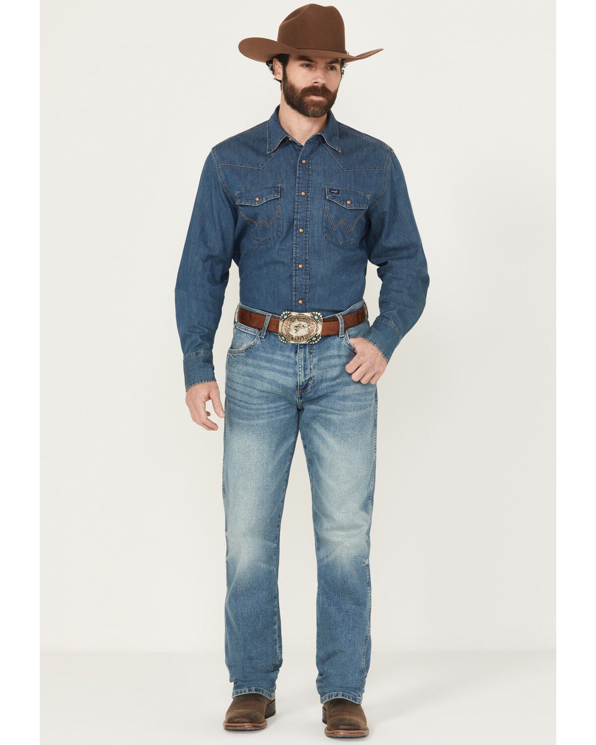 Men's Wrangler Retro 88MWZ Medium Wash Slim Straight Stretch Denim Jea