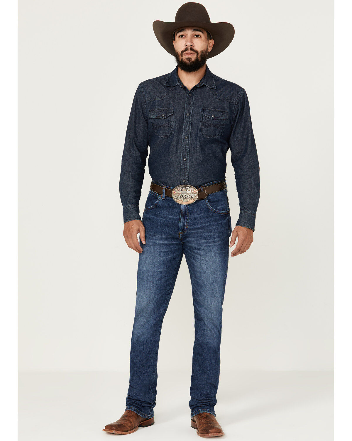 Men's Wrangler Retro Lusitano Medium Wash Slim Straight Stretch Premiu