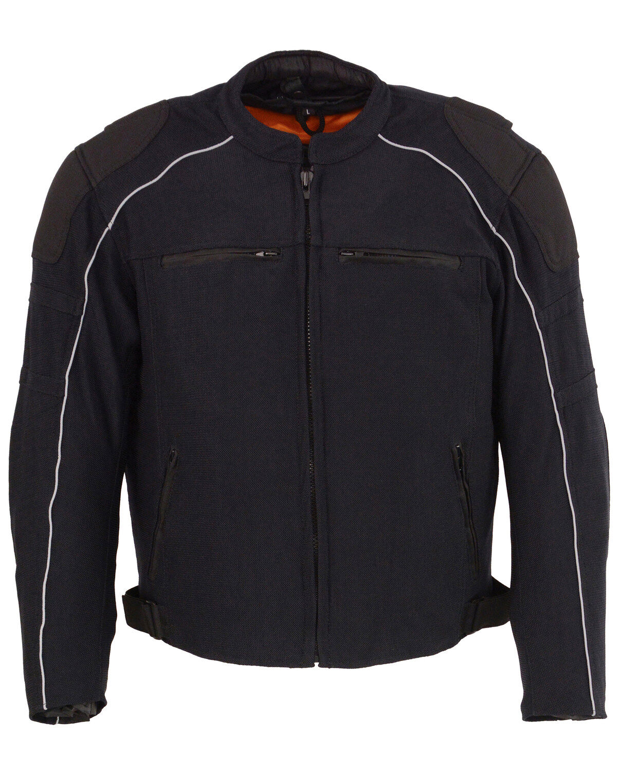 Men's Milwaukee Leather Mesh Racing Jacket with Removable Rain Jacket