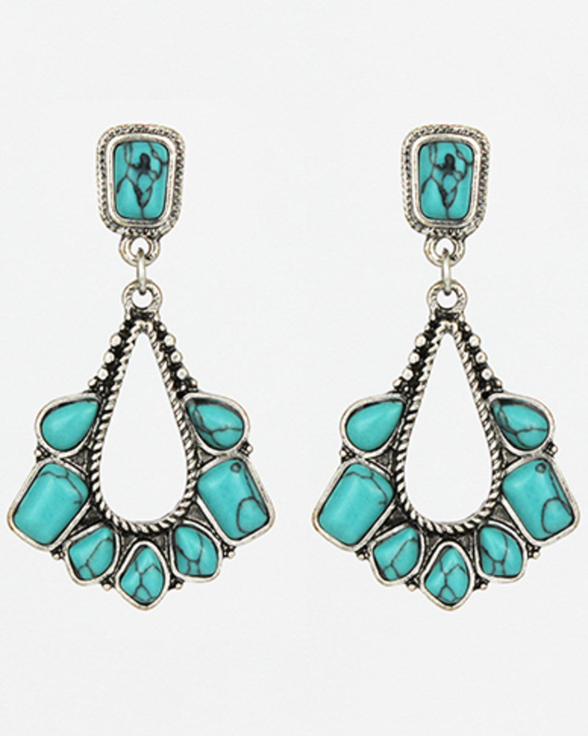 Women's Silver Prime Time Jewelry & Turquoise Stone Chandelier Earring