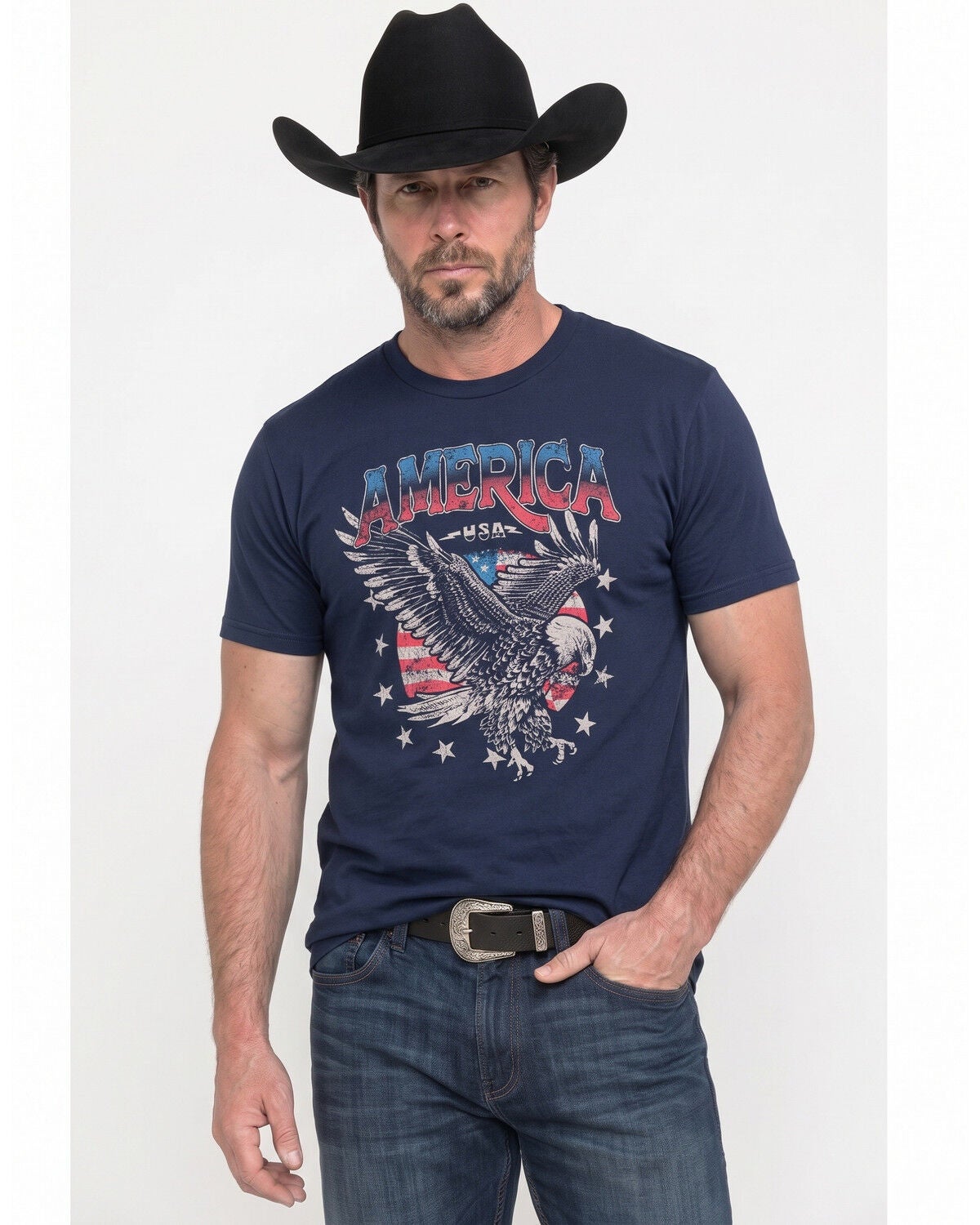 Men's Americana America Eagle Rock Short Sleeve Graphic T-Shirt