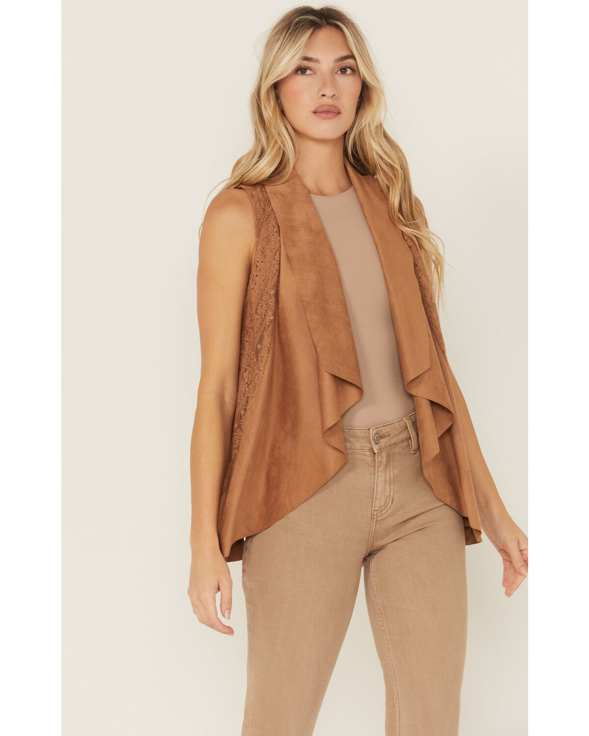Women's Shyanne Cascade Lace Faux Suede Vest