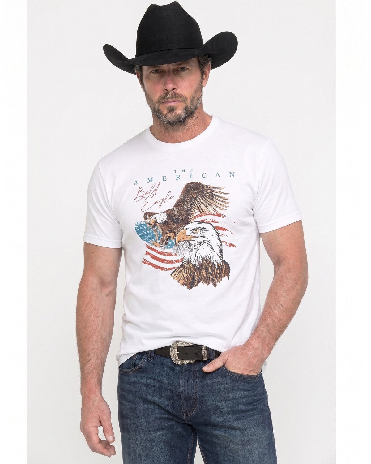 Men's Americana American Bald Eagle Short Sleeve Graphic T-Shirt