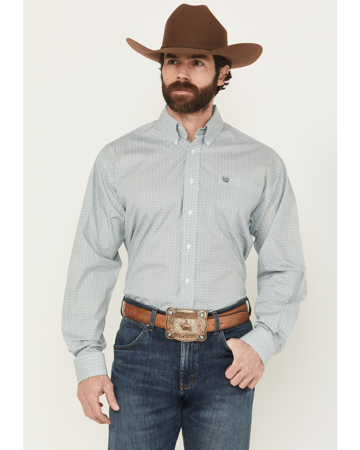 Men's Cinch Printed Long Sleeve Button-Down Western Shirt