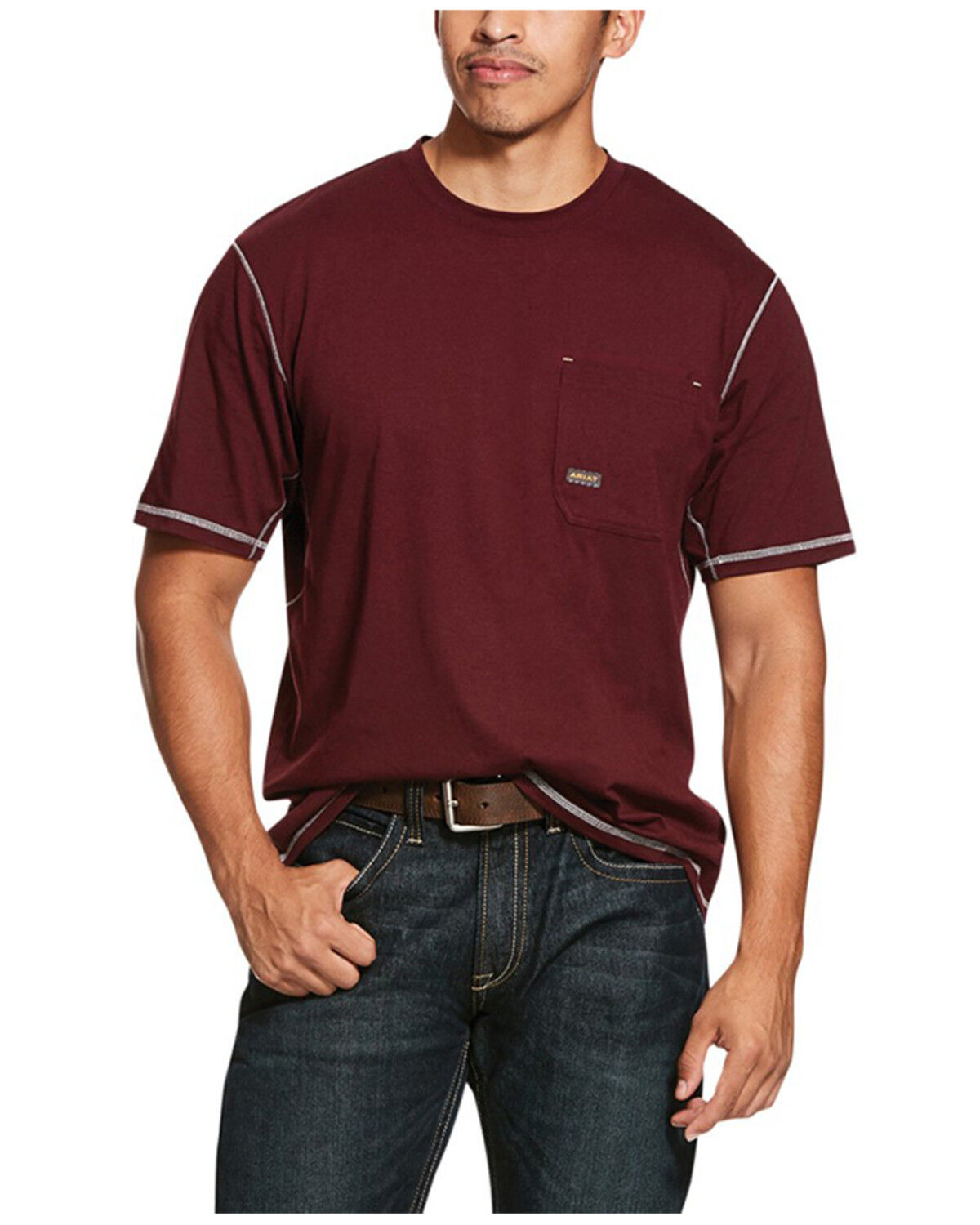 Men's Ariat Rebar Workman Solid Short Sleeve Work T-Shirt