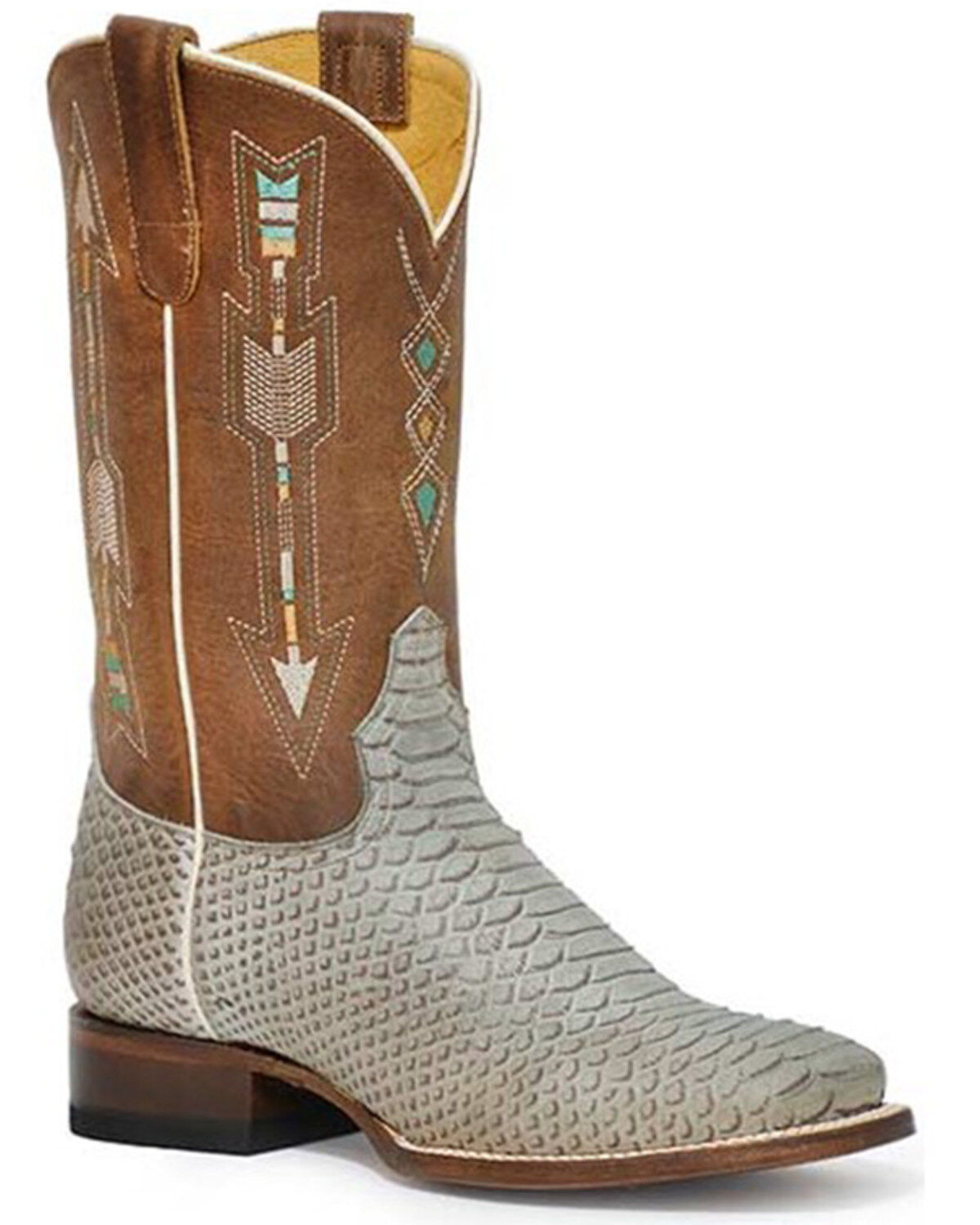 Women's Roper Arrows Python Print Western Boots - Broad Square Toe