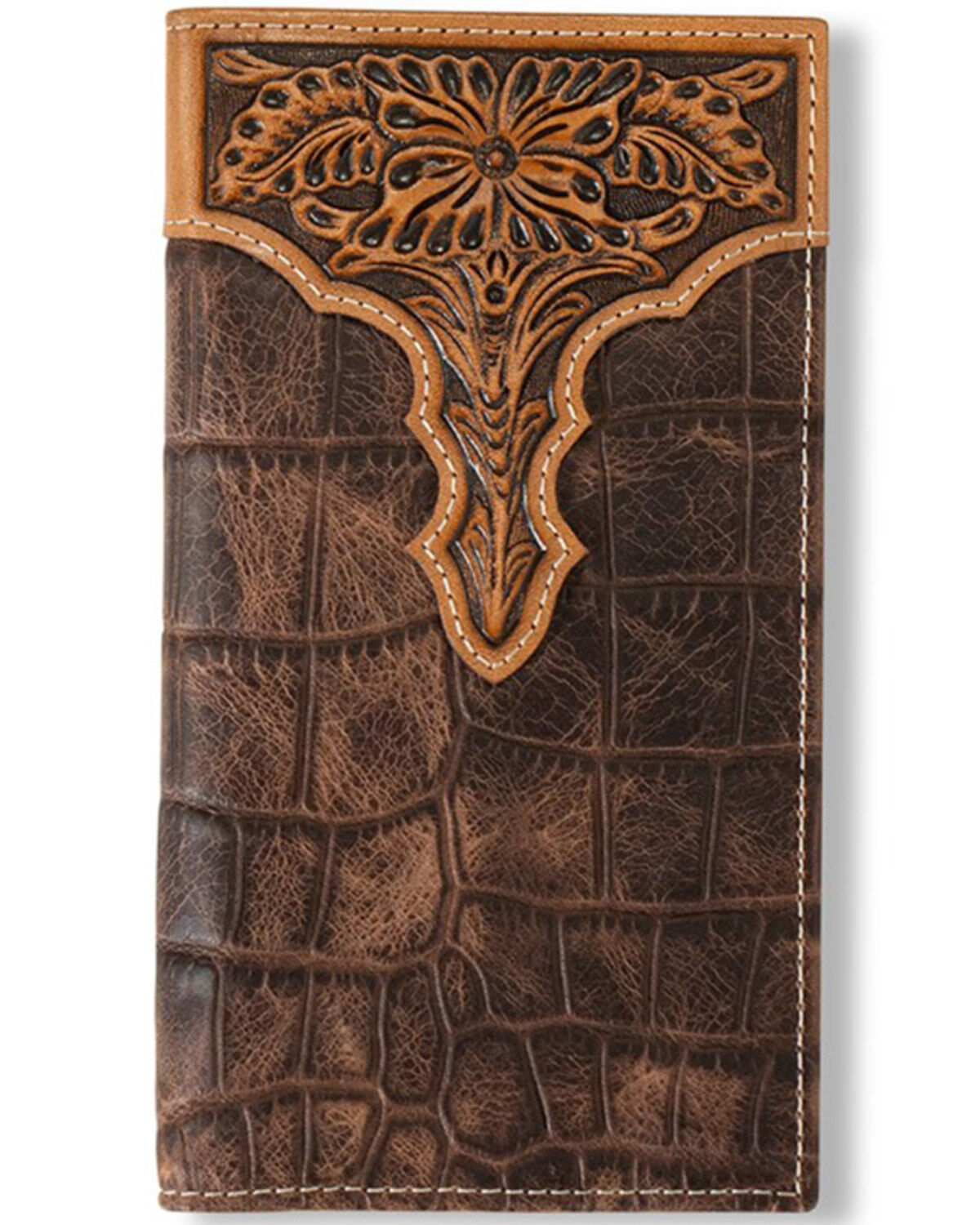 Men's Ariat Floral Embossed Bi-Fold Rodeo Wallet