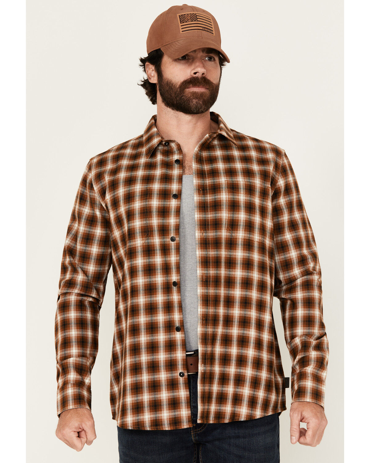 Men's Brothers and Sons Dorado Plaid Print Long Sleeve Button-Down Wes