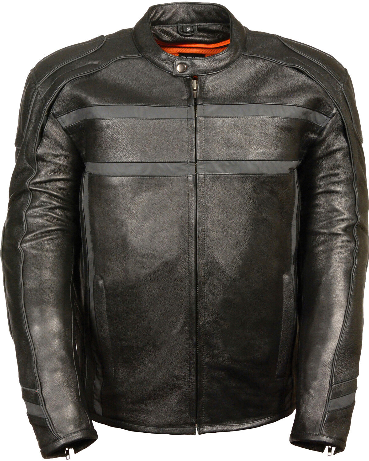 Men's Milwaukee Leather Reflective Band Scooter Jacket