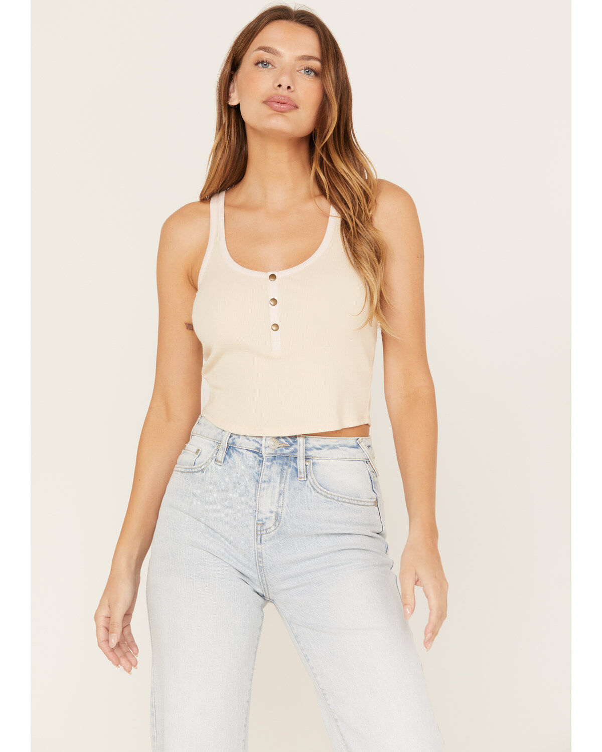 Women's Cleo + Wolf Cropped Ribbed Tank Top
