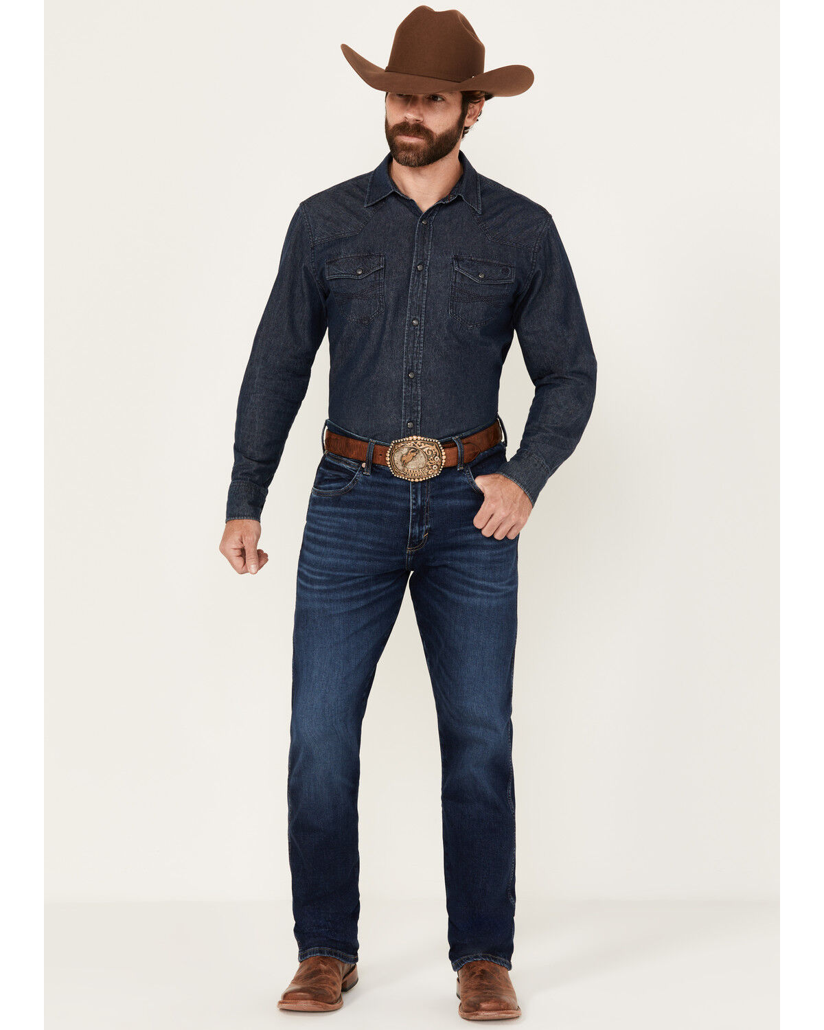 Men's Wrangler Retro Beckford Dark Wash Slim Straight Stretch Denim Je