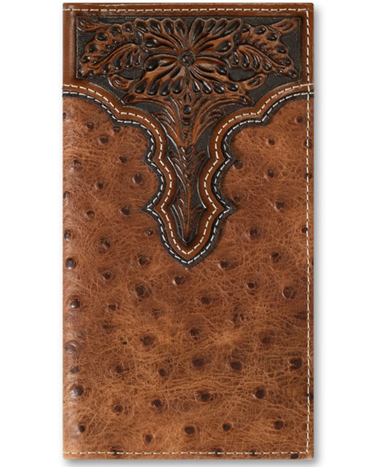 Men's Ariat Rodeo Ostrich Print Floral Embossed Wallet