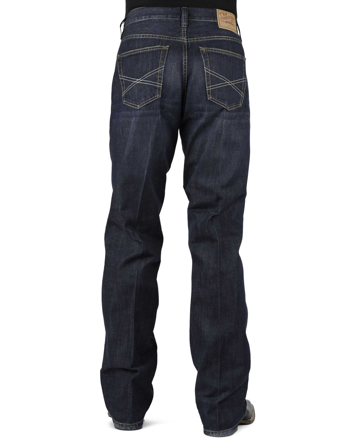 Men's Stetson 1312 Relaxed Fit Bootcut Jeans with Flag Detail - Big &