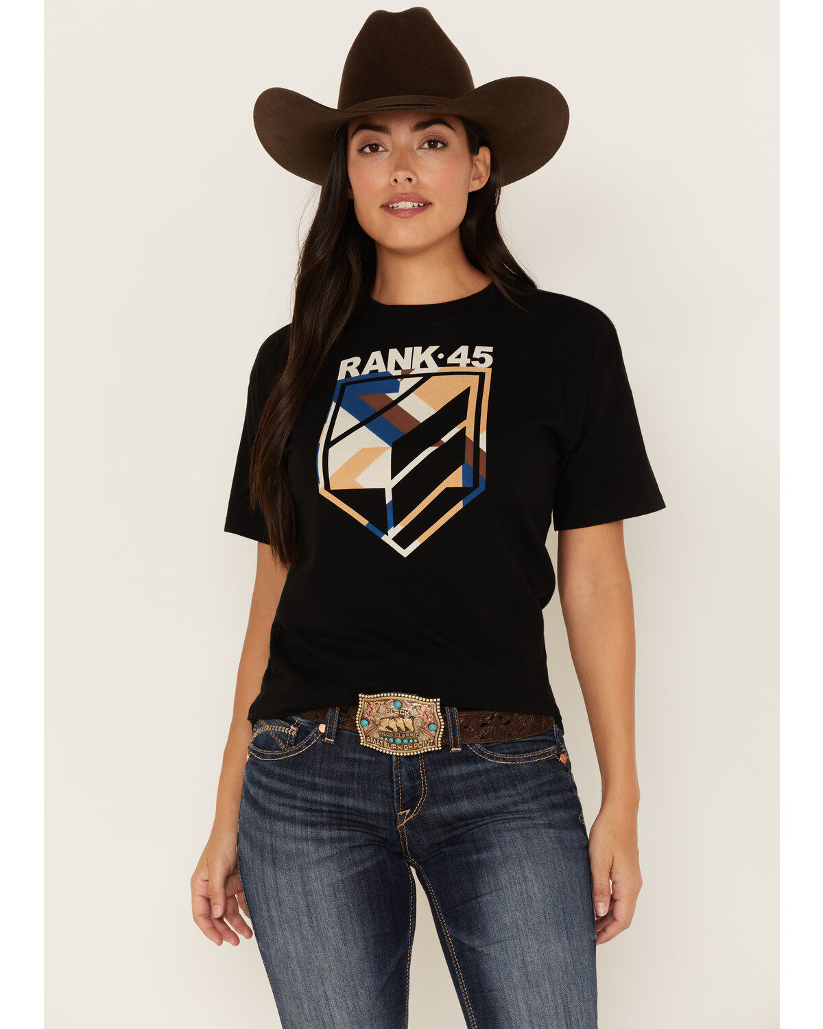 Women's RANK 45 Emblem Logo Graphic Tee