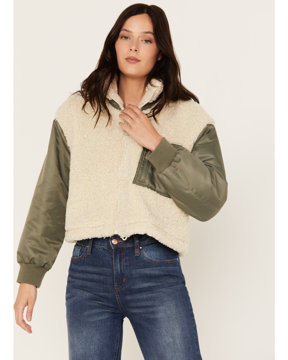 Women's Cleo + Wolf Zip-Up Cropped Jacket