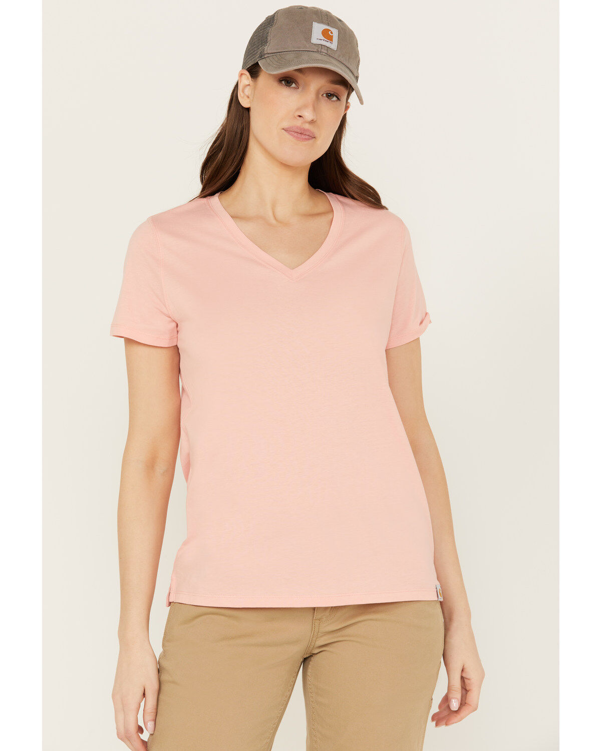 Women's Carhartt Relaxed Fit Lightweight Short Sleeve V Neck T-Shirt