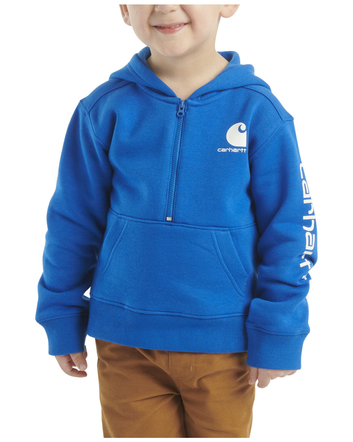 Boys' Carhartt Toddler Logo Half Zip Hooded Sweatshirt