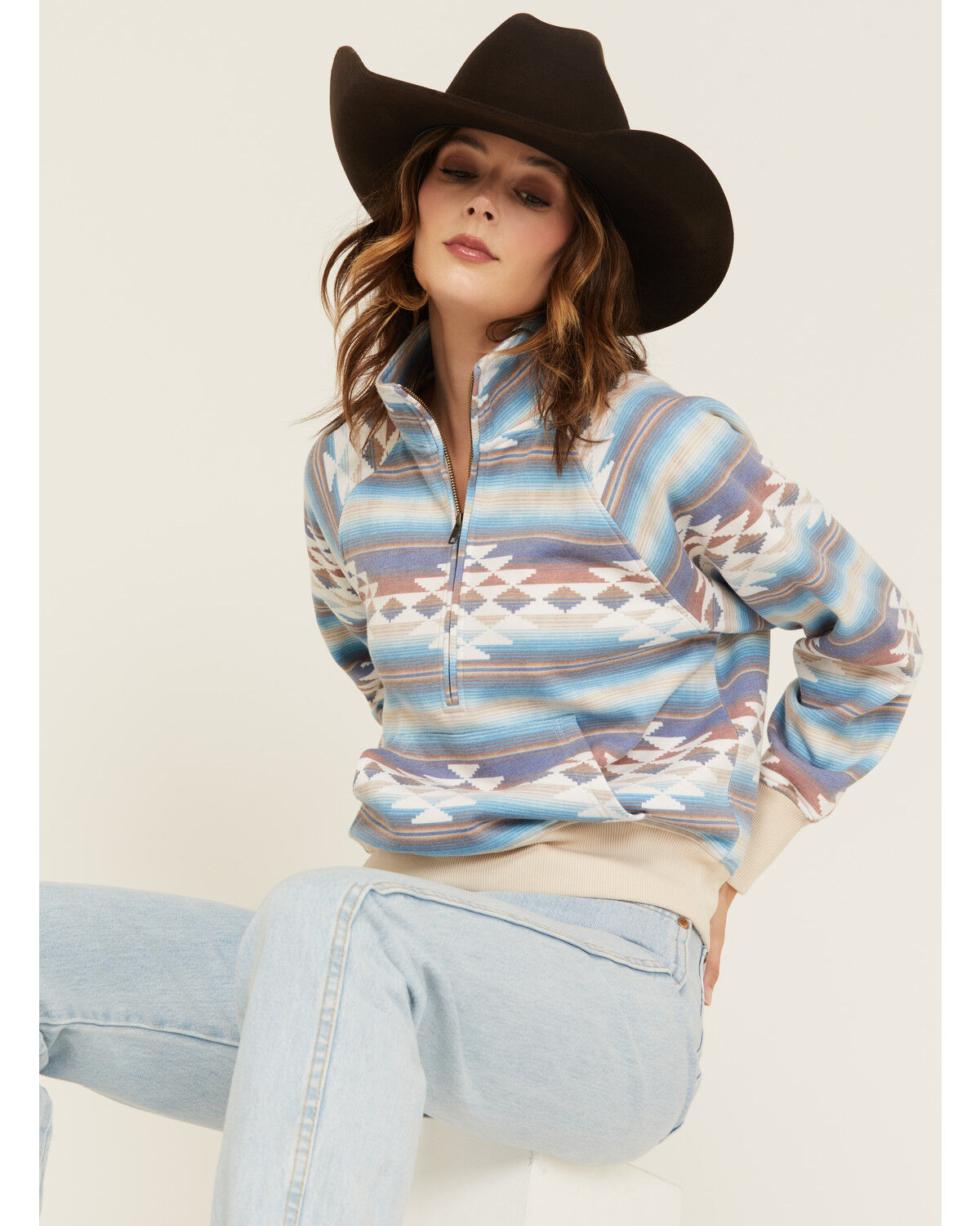 Women's Shyanne Southwestern Print Half Zip Pullover