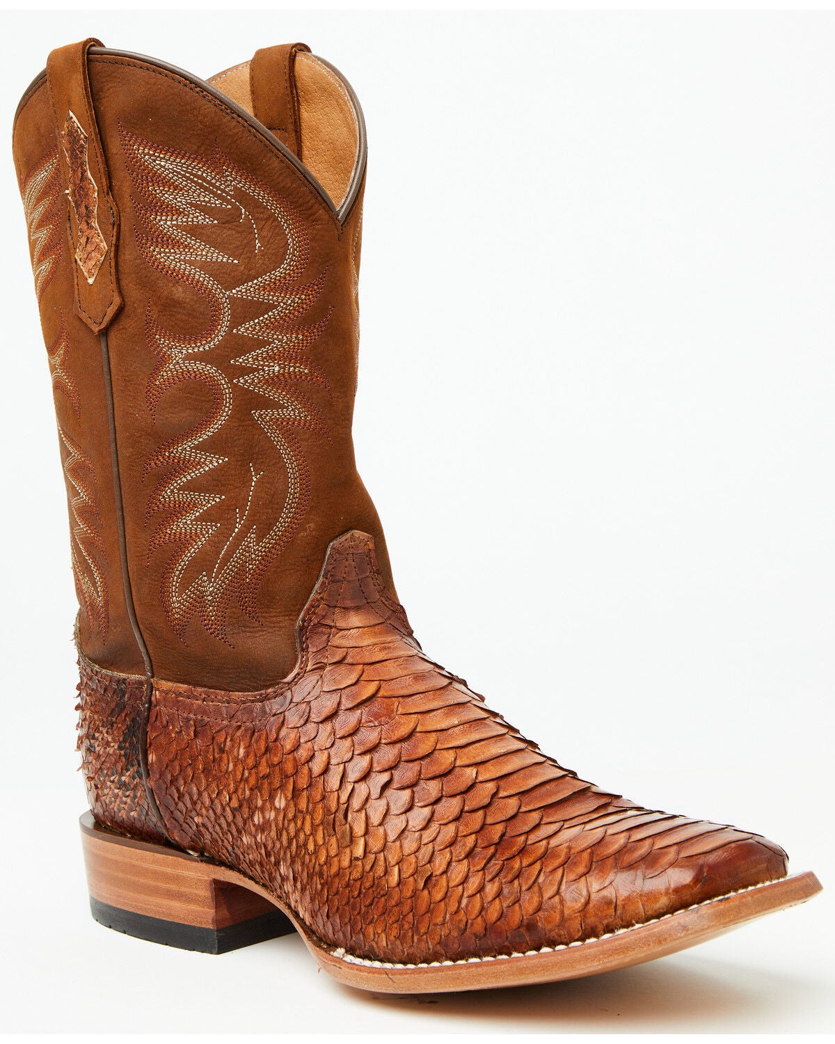 Men's Cody James Brandy Exotic Python Western Boots - Broad Square Toe