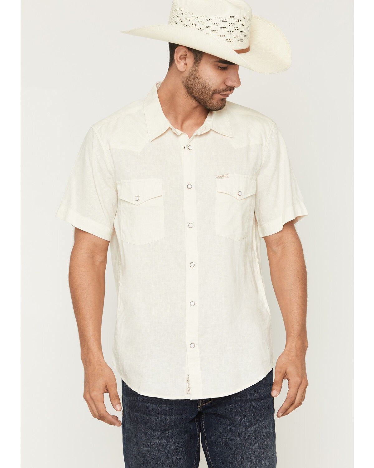 Men's Sendero Provisions The Wyatt Solid Short Sleeve Snap Western Shi