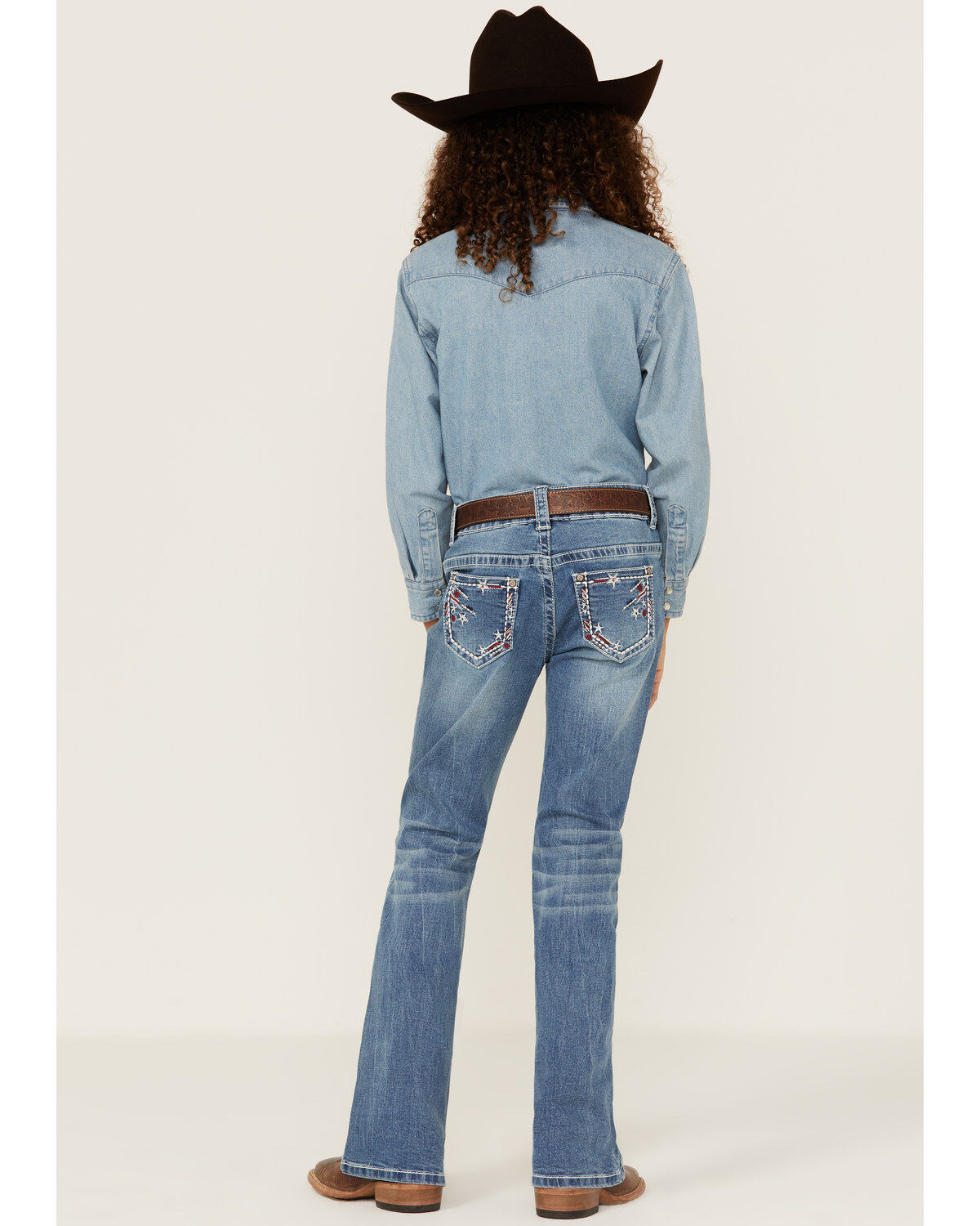 Girls' Shyanne Americana Stars Pocket Bootcut Jeans