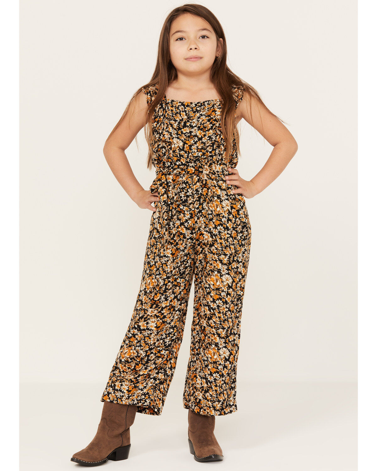 Girls' Hayden Floral Print Sleeveless Jumpsuit