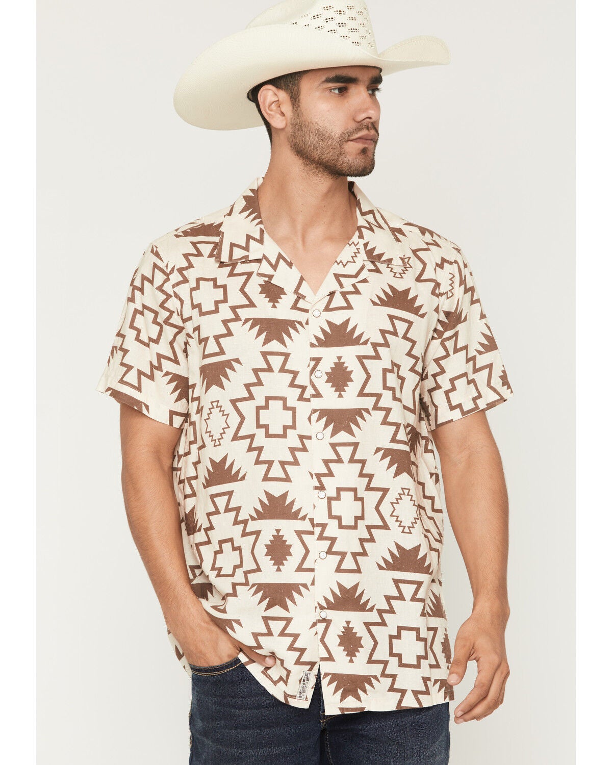 Men's Sendero Provisions The Padre Southwestern Print Short Sleeve Sna