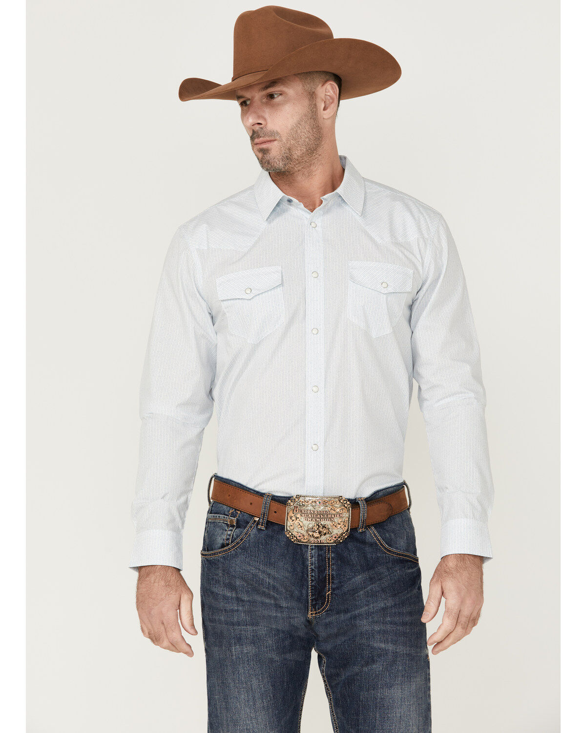 Men's Gibson Fine Vine Stripe Long Sleeve Snap Western Shirt