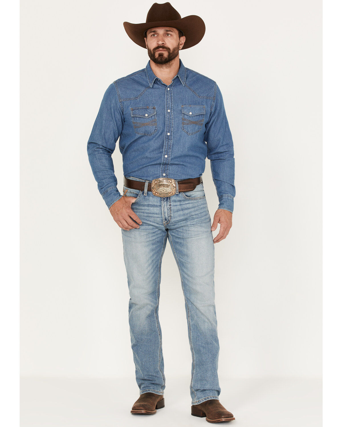 Men's Ariat M4 Orleans Abel Light Wash Stretch Relaxed Straight Jeans