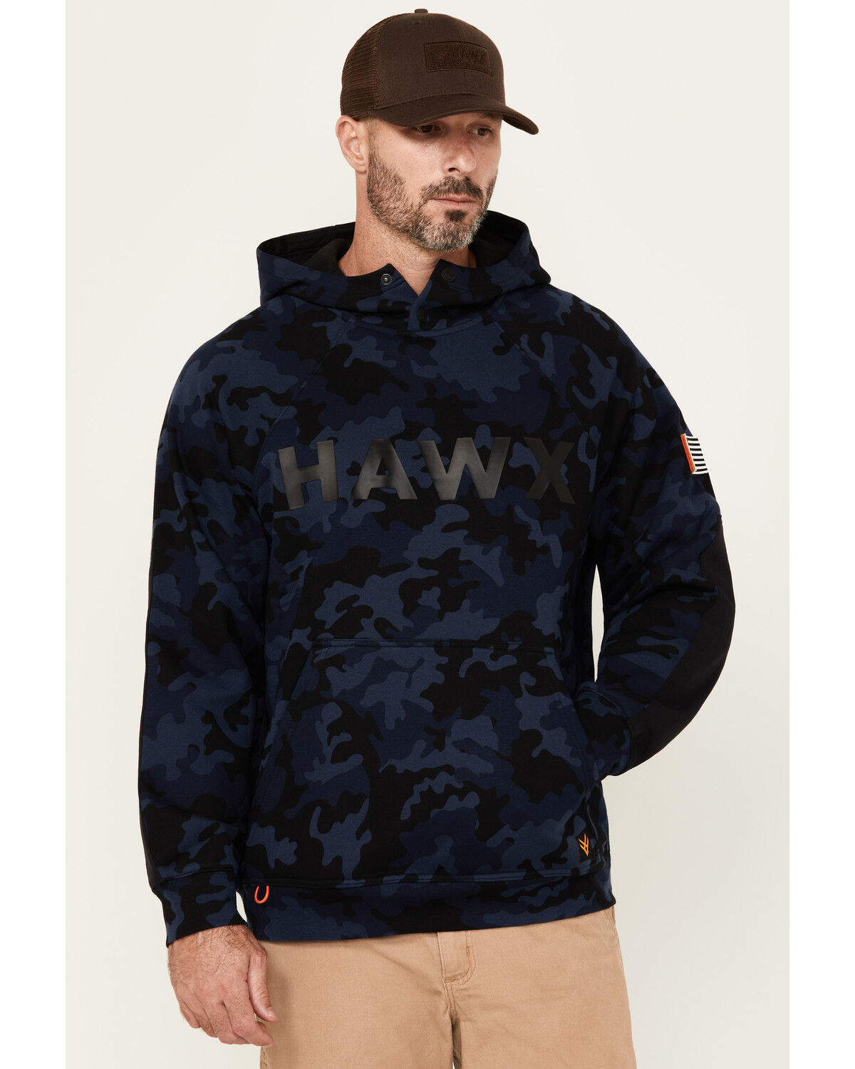 Men's Hawx Arlington Logo Camo Print Hooded Sweatshirt