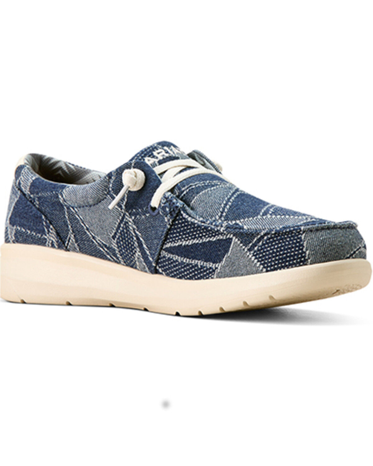 Women's Ariat Hilo Denim Print Casual Shoes - Moc Toe