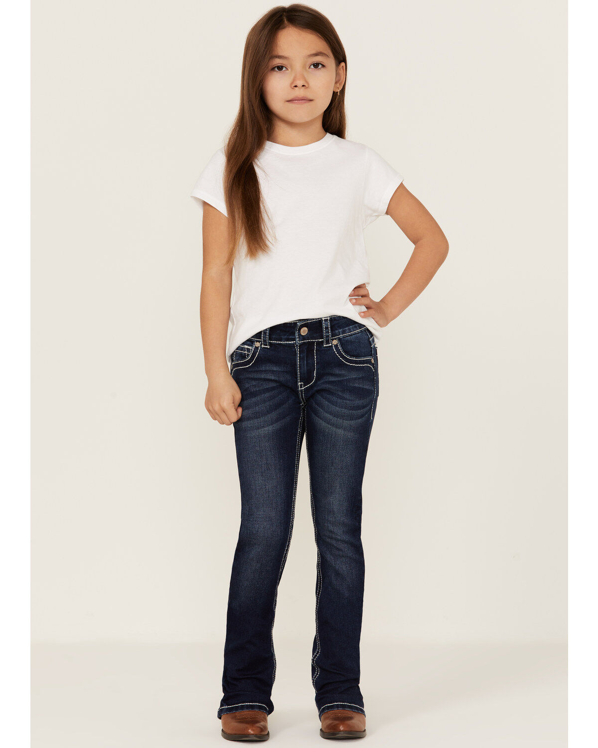Girls' Shyanne Little Feather Dreamcatcher Embroidered Pocket Bootcut